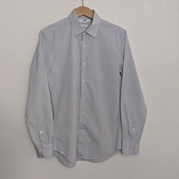 UNIQLO Men Easy Care Broadcloth Slim Fit Button Up - Picture 1 of 3